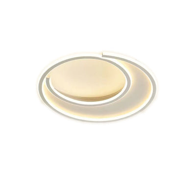 Modern Minimalist Circular Aluminum Iron Silicone LED Flush Mount Ceiling Light For Bedroom