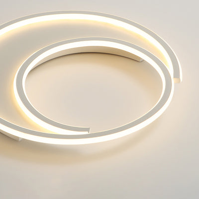 Modern Minimalist Circular Aluminum Iron Silicone LED Flush Mount Ceiling Light For Bedroom
