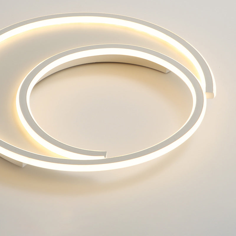 Modern Minimalist Circular Aluminum Iron Silicone LED Flush Mount Ceiling Light For Bedroom