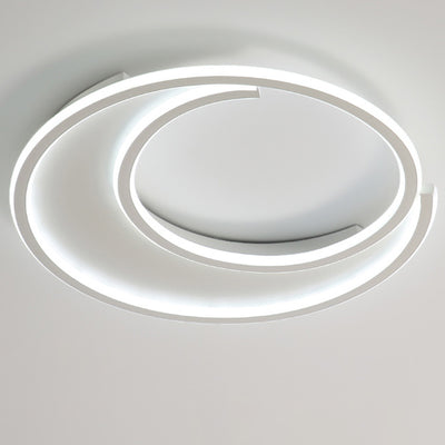 Modern Minimalist Circular Aluminum Iron Silicone LED Flush Mount Ceiling Light For Bedroom