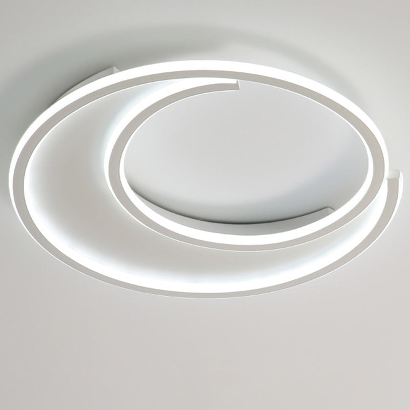 Modern Minimalist Circular Aluminum Iron Silicone LED Flush Mount Ceiling Light For Bedroom