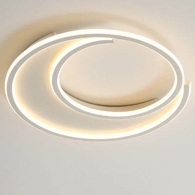 Modern Minimalist Circular Aluminum Iron Silicone LED Flush Mount Ceiling Light For Bedroom