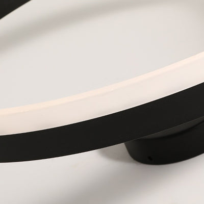 Modern Minimalist Round Aluminum Iron Acrylic LED Semi-Flush Mount Ceiling Light For Bedroom