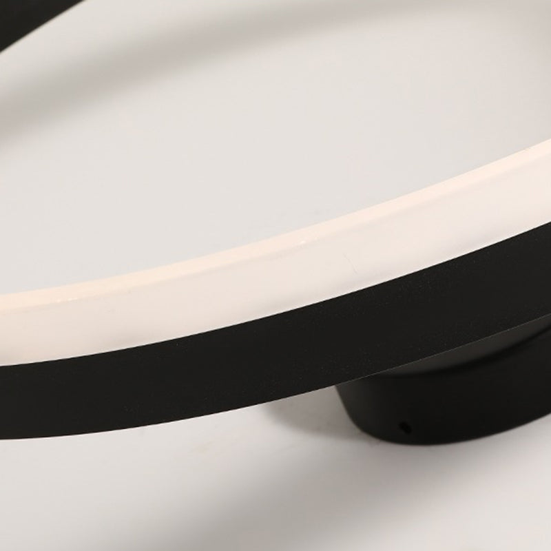 Modern Minimalist Round Aluminum Iron Acrylic LED Semi-Flush Mount Ceiling Light For Bedroom