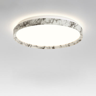 Modern Minimalist Round Cylindrical Iron Acrylic LED Flush Mount Ceiling Light For Bedroom