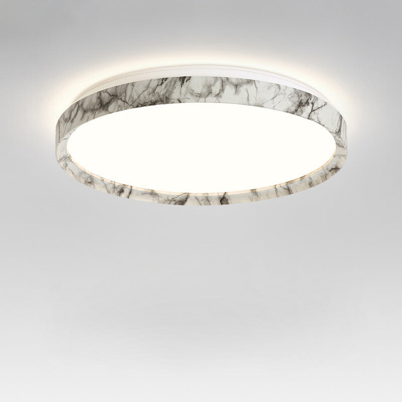 Modern Minimalist Round Cylindrical Iron Acrylic LED Flush Mount Ceiling Light For Bedroom