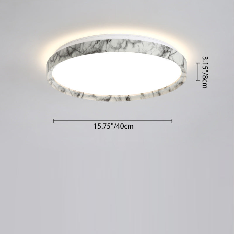 Modern Minimalist Round Cylindrical Iron Acrylic LED Flush Mount Ceiling Light For Bedroom