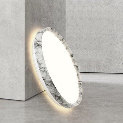 Modern Minimalist Round Cylindrical Iron Acrylic LED Flush Mount Ceiling Light For Bedroom