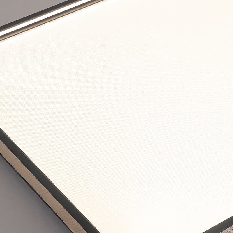 Modern Minimalist Square Aluminum Diamond Panel Faux Leather LED Flush Mount Ceiling Light For Bedroom