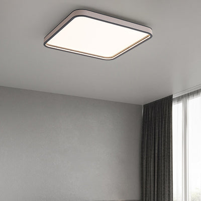 Modern Minimalist Square Aluminum Diamond Panel Faux Leather LED Flush Mount Ceiling Light For Bedroom