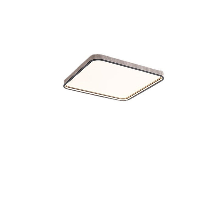 Modern Minimalist Square Aluminum Diamond Panel Faux Leather LED Flush Mount Ceiling Light For Bedroom
