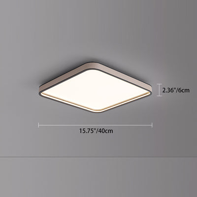 Modern Minimalist Square Aluminum Diamond Panel Faux Leather LED Flush Mount Ceiling Light For Bedroom