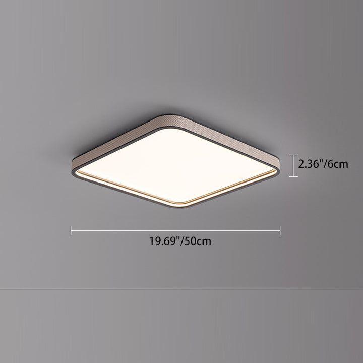 Modern Minimalist Square Aluminum Diamond Panel Faux Leather LED Flush Mount Ceiling Light For Bedroom