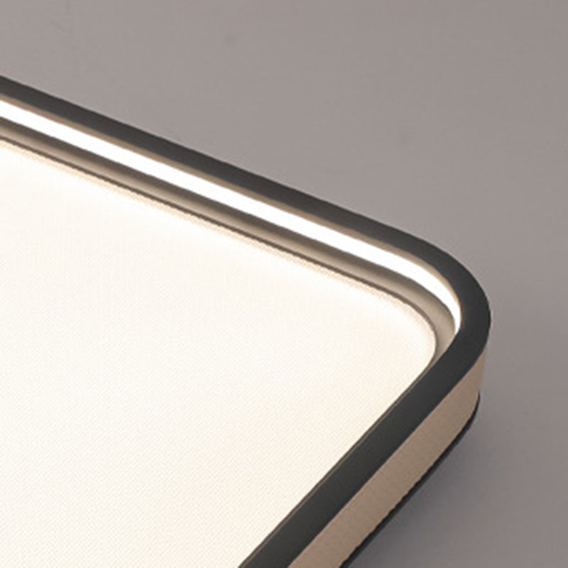 Modern Minimalist Square Aluminum Diamond Panel Faux Leather LED Flush Mount Ceiling Light For Bedroom