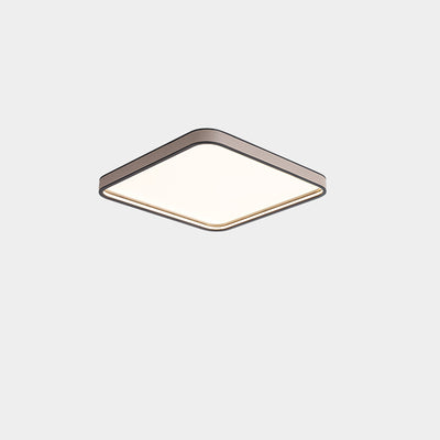 Modern Minimalist Square Aluminum Diamond Panel Faux Leather LED Flush Mount Ceiling Light For Bedroom