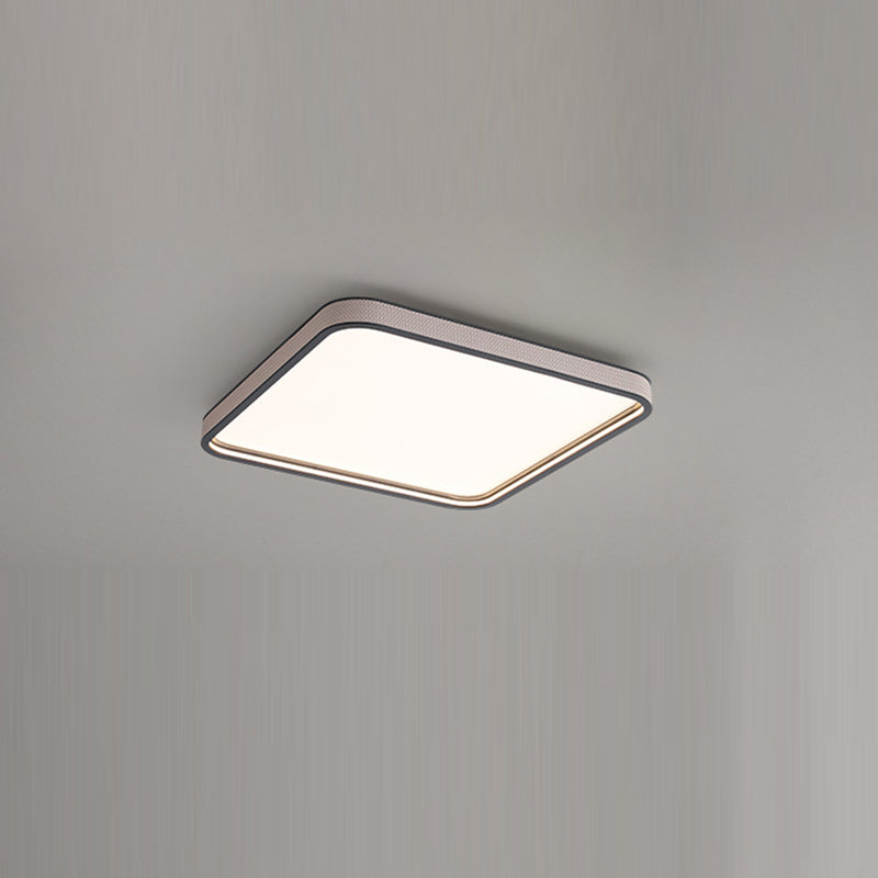 Modern Minimalist Square Aluminum Diamond Panel Faux Leather LED Flush Mount Ceiling Light For Bedroom