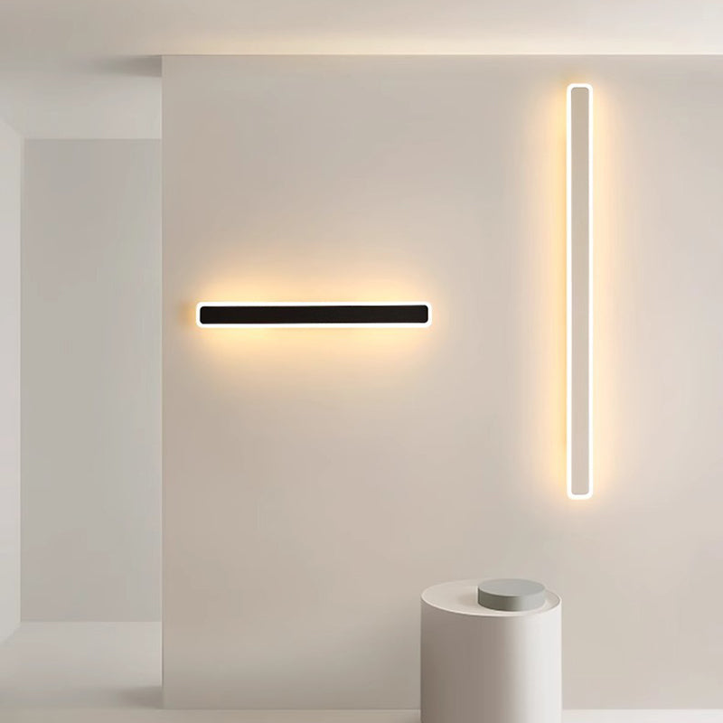 Modern Minimalist Rectangular Iron Acrylic LED Wall Scone Lamp For Living Room