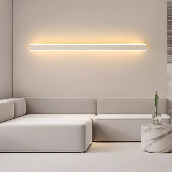 Moderne minimalistische rechteckige Eisen-Acryl-LED-Wandleuchte für das Wohnzimmer 
