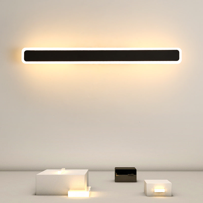 Modern Minimalist Rectangular Iron Acrylic LED Wall Scone Lamp For Living Room
