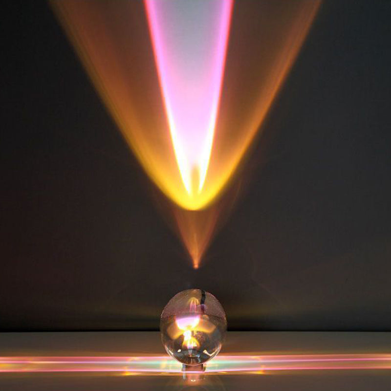 Lámpara de mesa proyector LED de cristal de hierro ovalado esférico creativo contemporáneo para sala de estar 