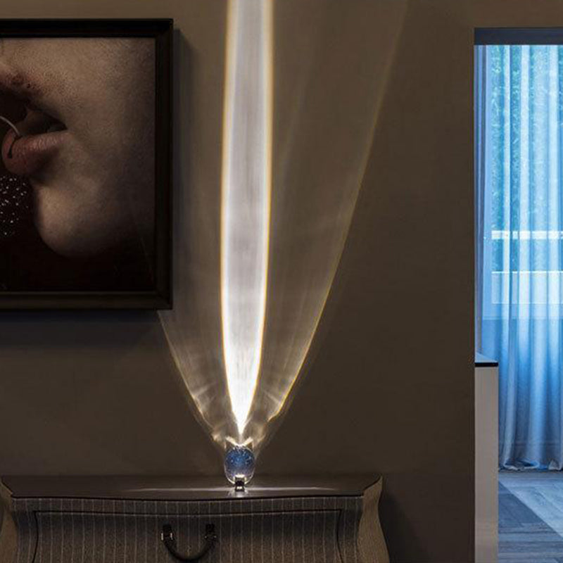Contemporary Creative Spherical Oval Iron Crystal LED Projector Lamp Table Lamp For Living Room
