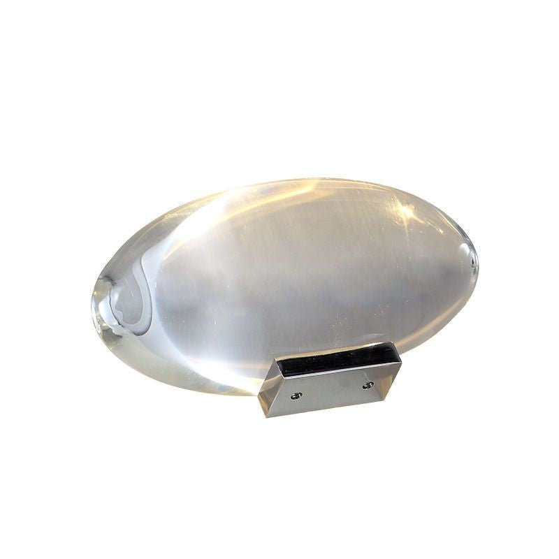 Lámpara de mesa proyector LED de cristal de hierro ovalado esférico creativo contemporáneo para sala de estar 