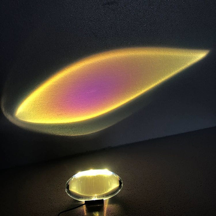 Lámpara de mesa proyector LED de cristal de hierro ovalado esférico creativo contemporáneo para sala de estar 