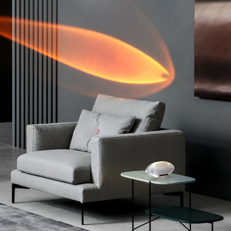 Contemporary Creative Spherical Oval Iron Crystal LED Projector Lamp Table Lamp For Living Room