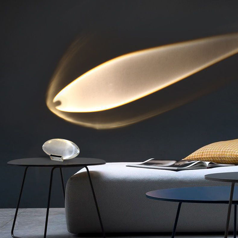 Lámpara de mesa proyector LED de cristal de hierro ovalado esférico creativo contemporáneo para sala de estar 