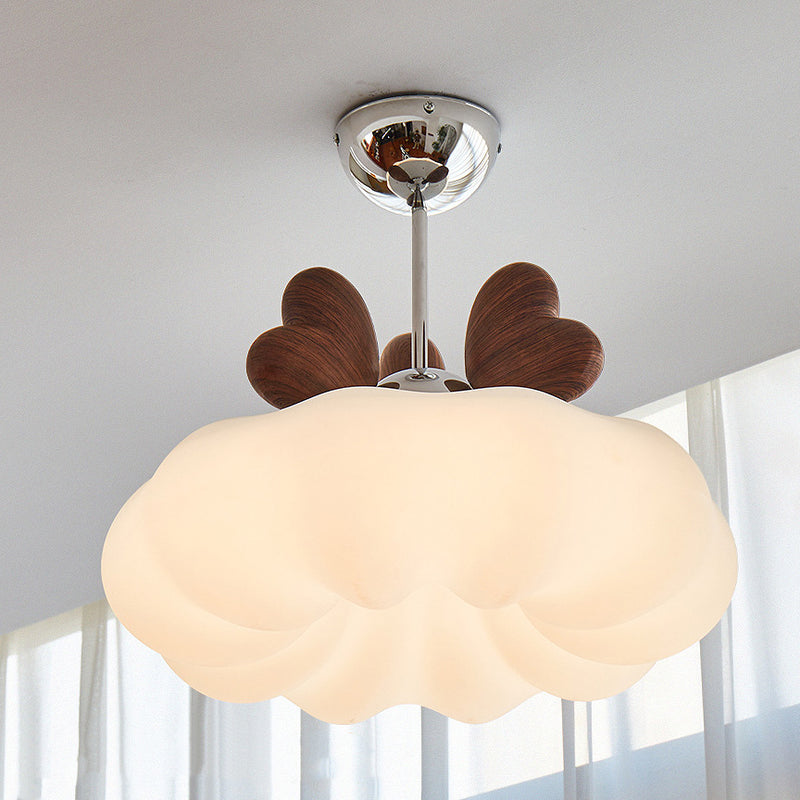 Contemporary Creative Pumpkin Heart-Shaped Iron Acrylic LED Semi-Flush Mount Ceiling Light For Bedroom