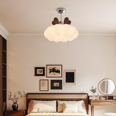Contemporary Creative Pumpkin Heart-Shaped Iron Acrylic LED Semi-Flush Mount Ceiling Light For Bedroom