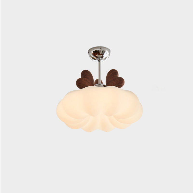 Contemporary Creative Pumpkin Heart-Shaped Iron Acrylic LED Semi-Flush Mount Ceiling Light For Bedroom