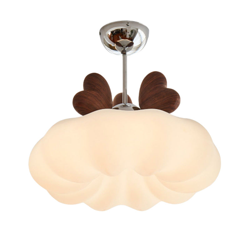 Contemporary Creative Pumpkin Heart-Shaped Iron Acrylic LED Semi-Flush Mount Ceiling Light For Bedroom