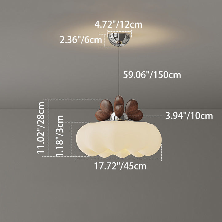 Contemporary Creative Pumpkin Heart-Shaped Iron Acrylic LED Pendent Light For Bedroom