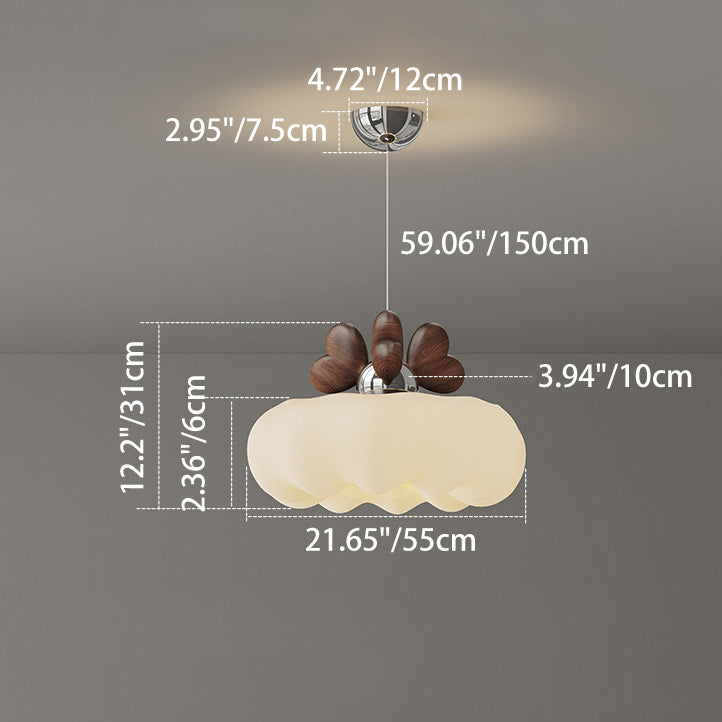 Contemporary Creative Pumpkin Heart-Shaped Iron Acrylic LED Pendent Light For Bedroom