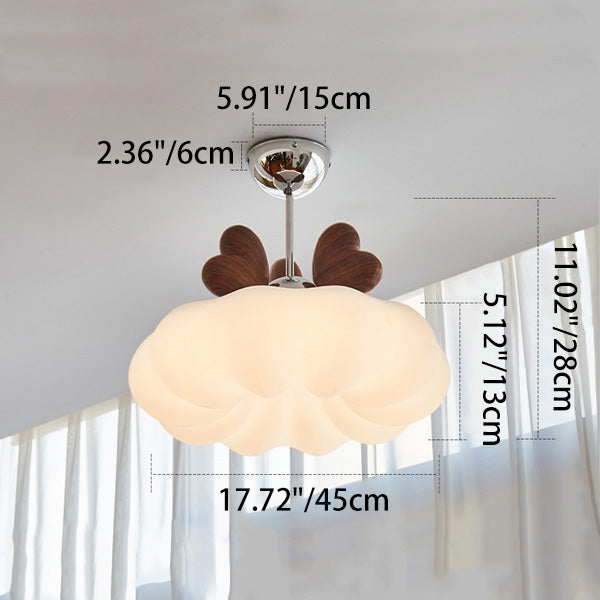 Luz de techo semiempotrada LED de acrílico de hierro en forma de corazón de calabaza creativa contemporánea para dormitorio 