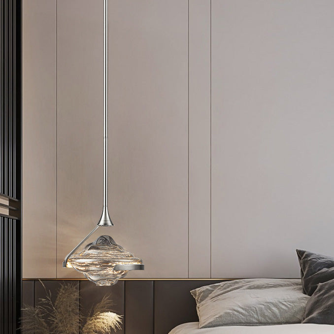 Contemporary Luxury Irregular Cloud Wave-Shaped Iron Glass LED Pendant Light For Bedroom