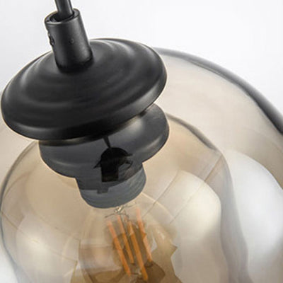 Modern Minimalist Cylindrical Round Iron Glass 1-Light Pendant Light For Bedroom