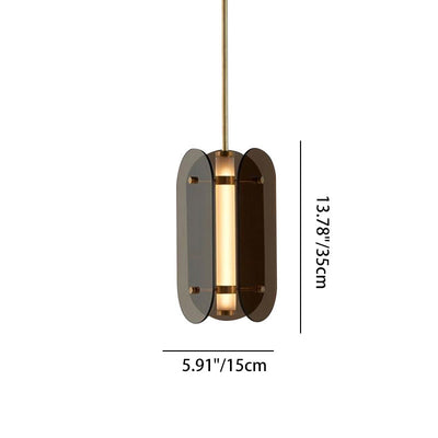 Modern Minimalist Cylindrical Modular Oval Glass Acrylic LED Pendant Light For Bedroom