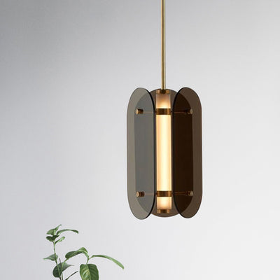Modern Minimalist Cylindrical Modular Oval Glass Acrylic LED Pendant Light For Bedroom