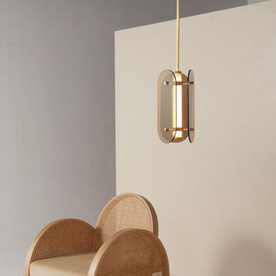 Modern Minimalist Cylindrical Modular Oval Glass Acrylic LED Pendant Light For Bedroom