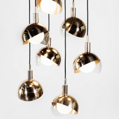 Modern Minimalist Spherical Circular Iron Glass 1-Light Pendant Light For Bedroom
