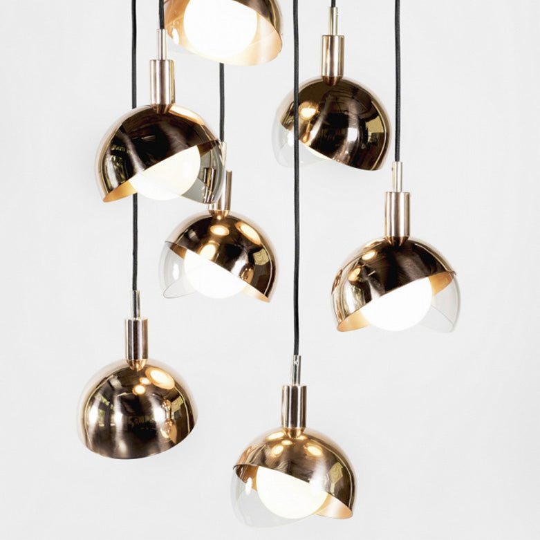 Modern Minimalist Spherical Circular Iron Glass 1-Light Pendant Light For Bedroom