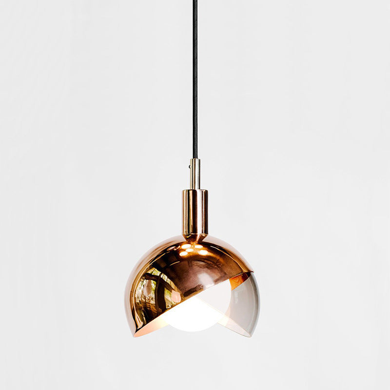 Modern Minimalist Spherical Circular Iron Glass 1-Light Pendant Light For Bedroom