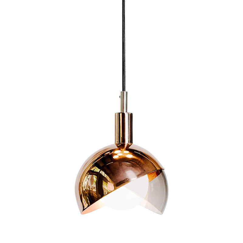 Modern Minimalist Spherical Circular Iron Glass 1-Light Pendant Light For Bedroom