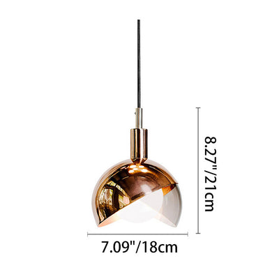 Modern Minimalist Spherical Circular Iron Glass 1-Light Pendant Light For Bedroom