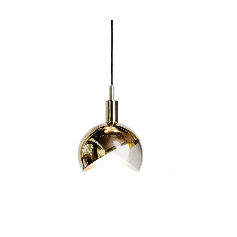 Modern Minimalist Spherical Circular Iron Glass 1-Light Pendant Light For Bedroom
