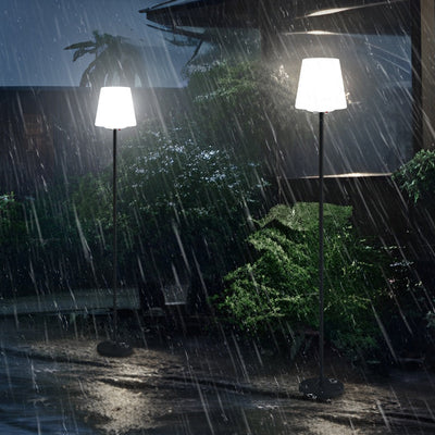 Modern Minimalist Outdoor Waterproof Round Cylindrical PE Iron LED Standing Floor Lamp For Garden