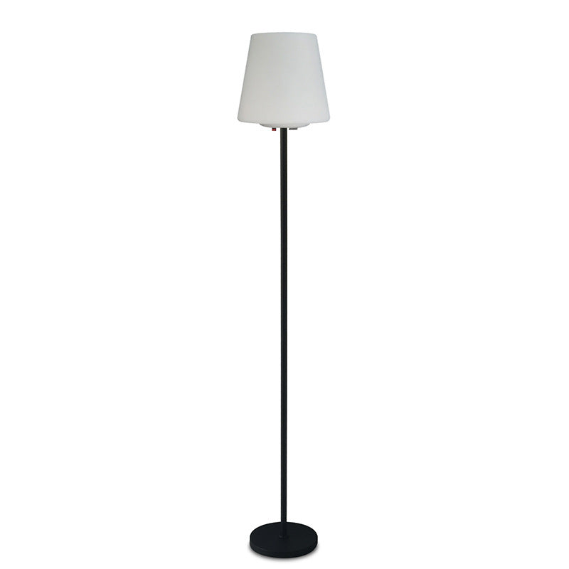 Modern Minimalist Outdoor Waterproof Round Cylindrical PE Iron LED Standing Floor Lamp For Garden