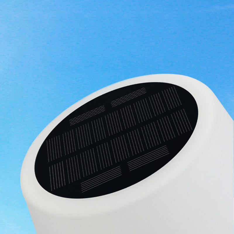 Modern Minimalist Outdoor Waterproof Round Cylindrical PE Iron LED Standing Floor Lamp For Garden